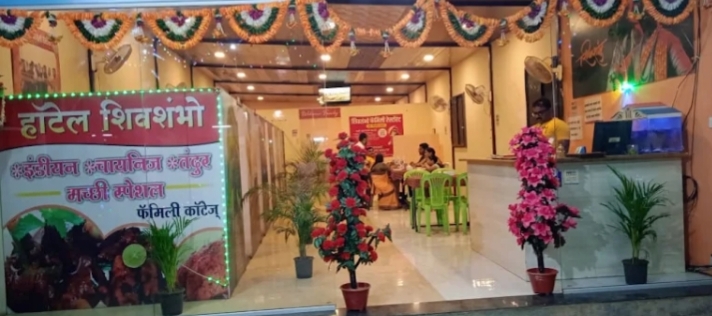 Decorated entrance and reception area